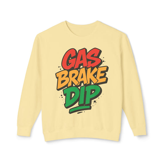 Colorful Gas Brake Dip Sweatshirt, Unisex Crewneck, Casual Streetwear