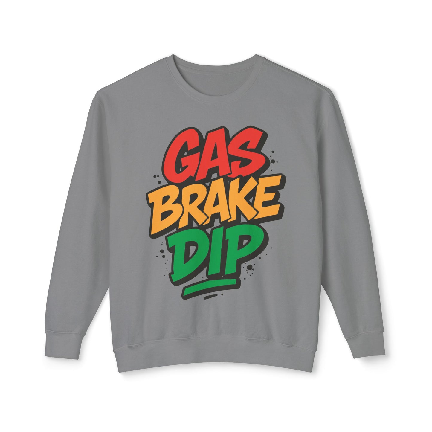 Colorful Gas Brake Dip Sweatshirt, Unisex Crewneck, Casual Streetwear