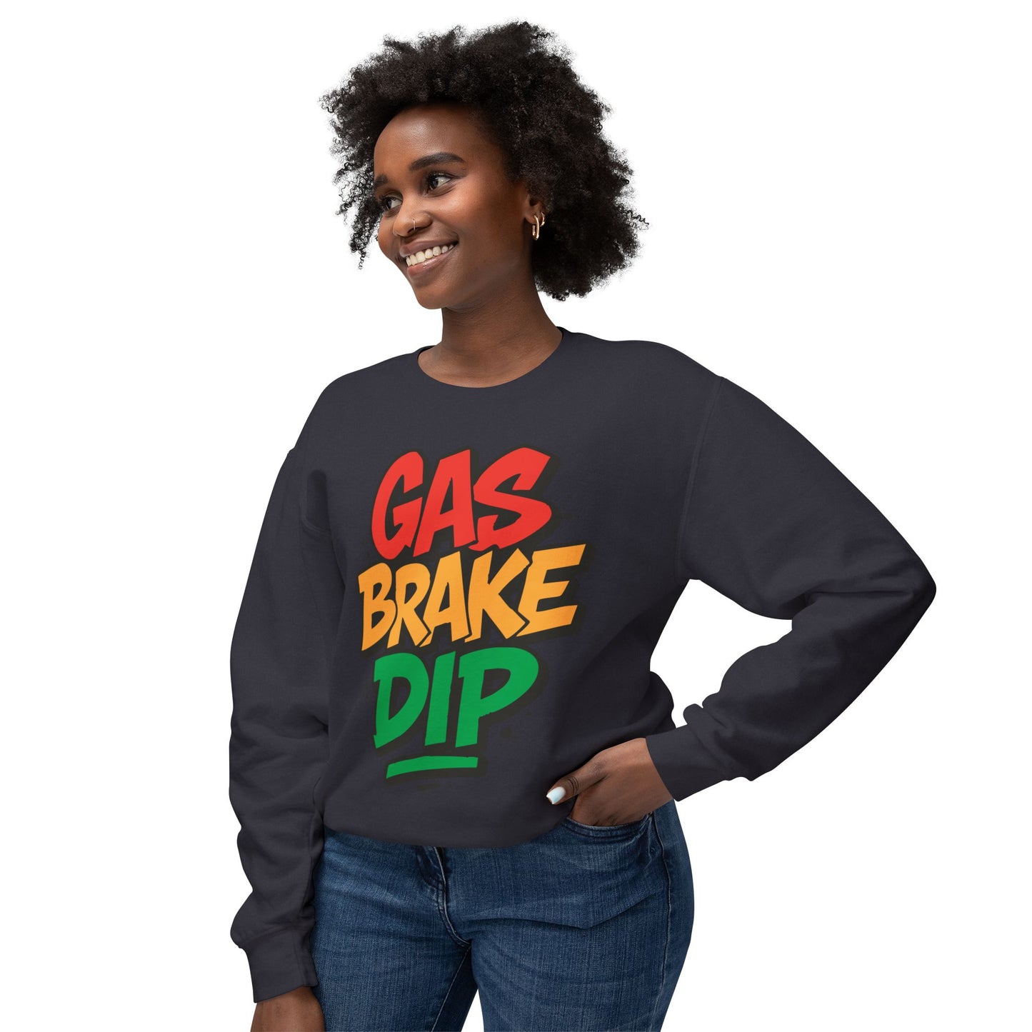 Colorful Gas Brake Dip Sweatshirt, Unisex Crewneck, Casual Streetwear