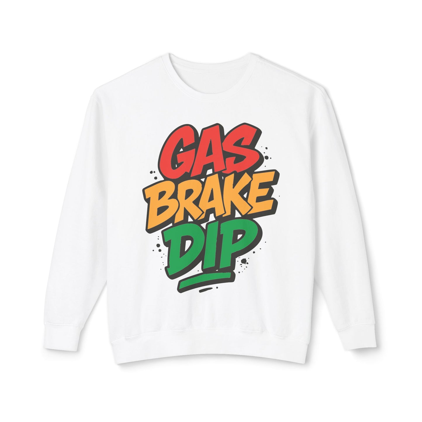 Colorful Gas Brake Dip Sweatshirt, Unisex Crewneck, Casual Streetwear
