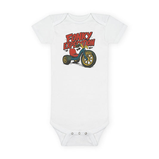 Fonky Expedition Baby Onesie, Cute Infant Bodysuit, Baby Shower Essentials, Trendy Baby Apparel