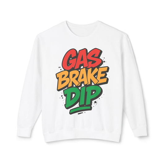 Colorful Gas Brake Dip Sweatshirt, Unisex Crewneck, Casual Streetwear