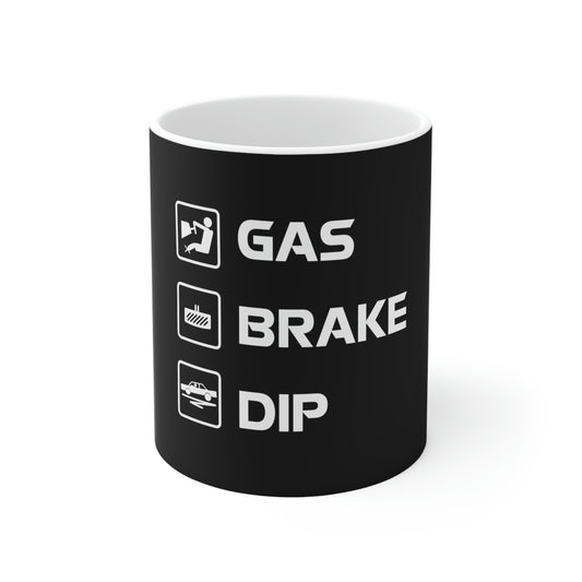 Gas Brake Dip Beverage Mug, 11oz